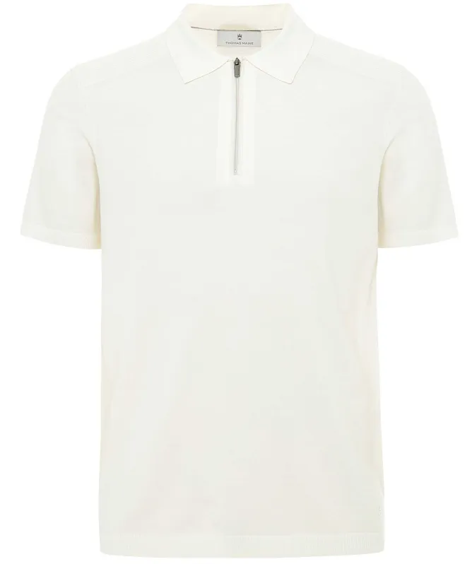 Thomas Maine Merino Zip Polo Shirt