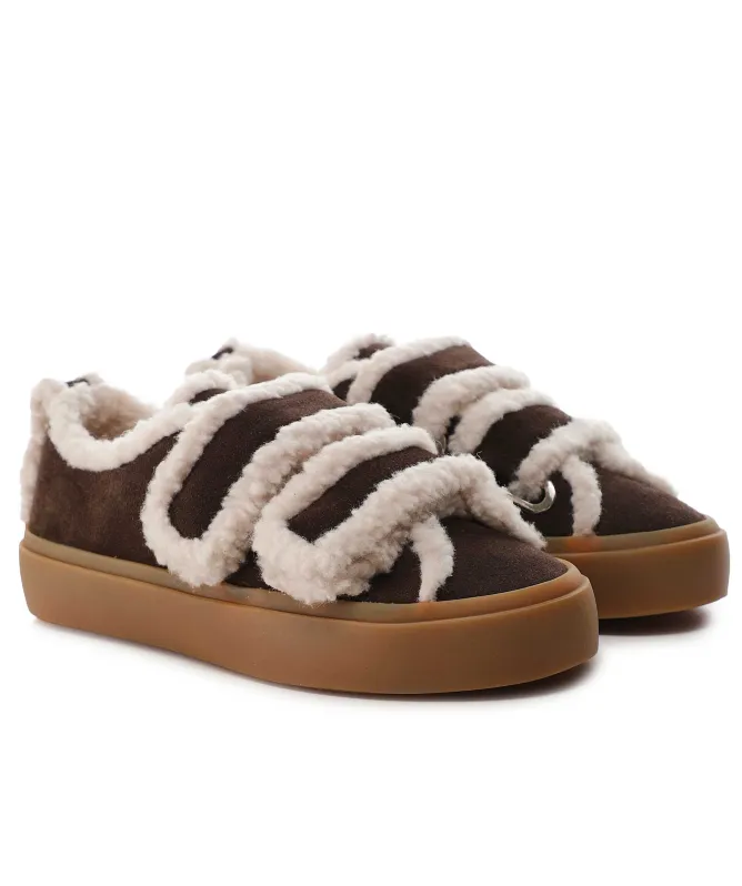 INUIKII Shearling Low Velcro Trainers