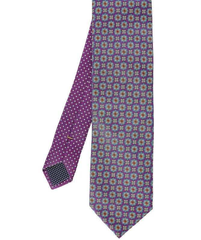 Eton Medallion Patterned Silk Tie