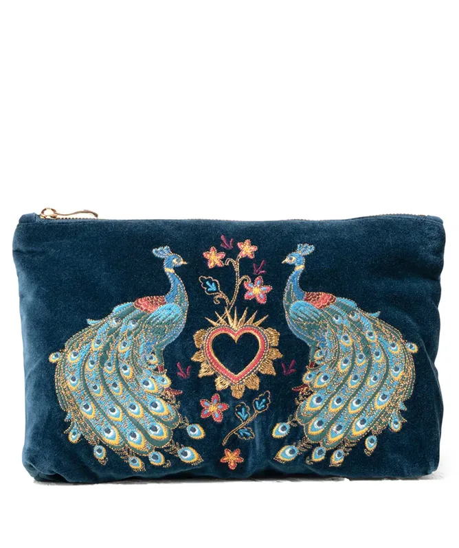 Elizabeth Scarlett Peacock Floral Everyday Pouch