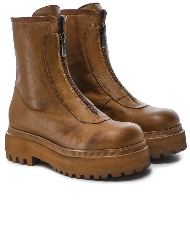 Lofina Zip Ankle Platform Boots