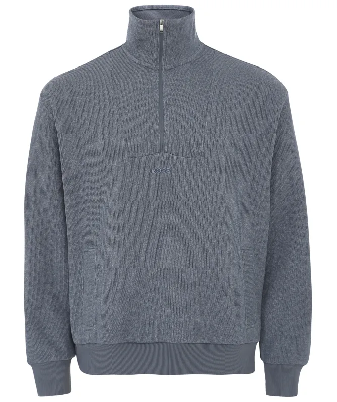 BOSS Ze_Frost Half-Zipper Knit Sweater