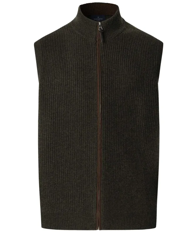 Hackett Ribbed Zip Gilet