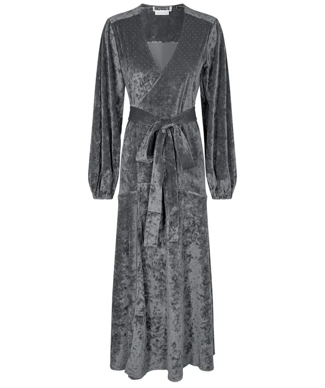 ROTATE Norah Velvet Midi Dress