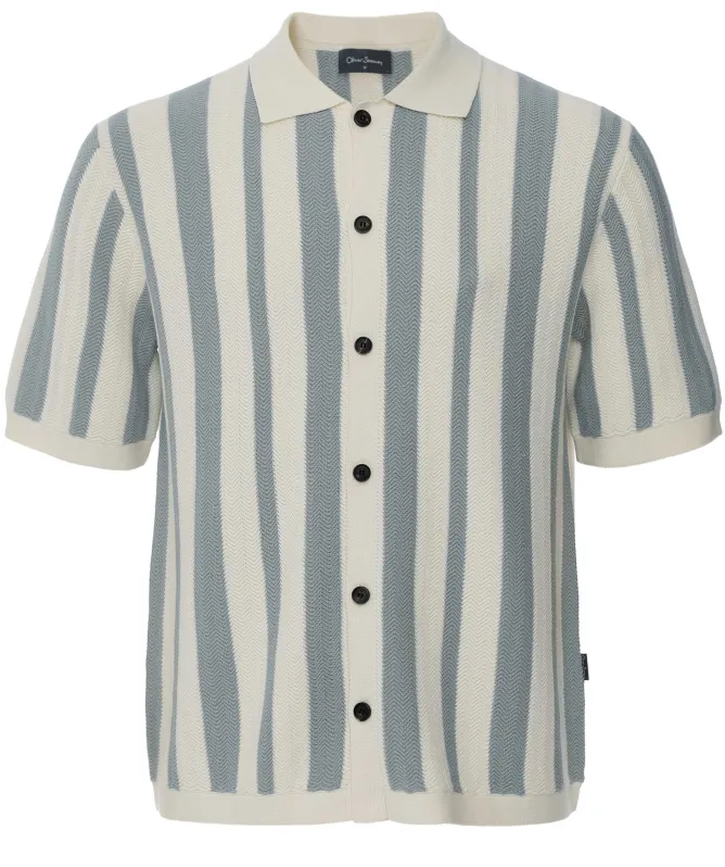 Oliver Sweeney Liffey Retro Stripe Knitted Shirt