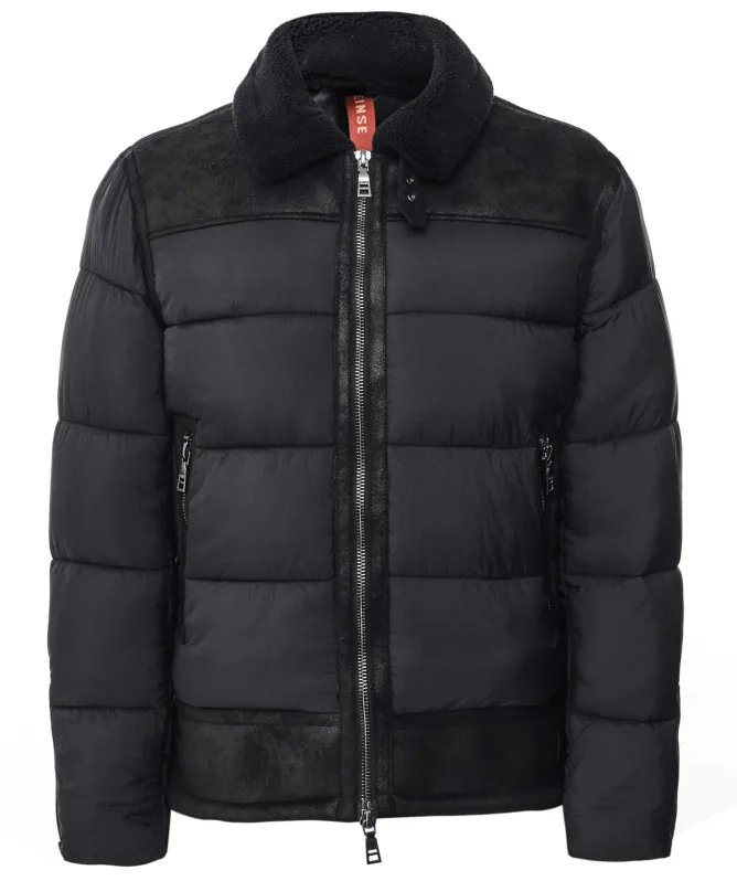 Seinse Padded Faux Fur Collar Jacket