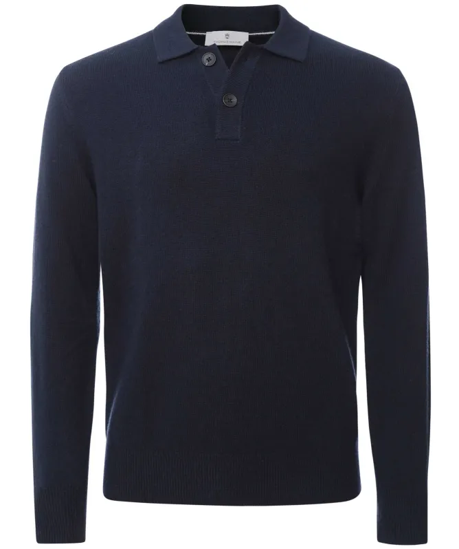 Thomas Maine Lambswool Long Sleeve Polo Shirt