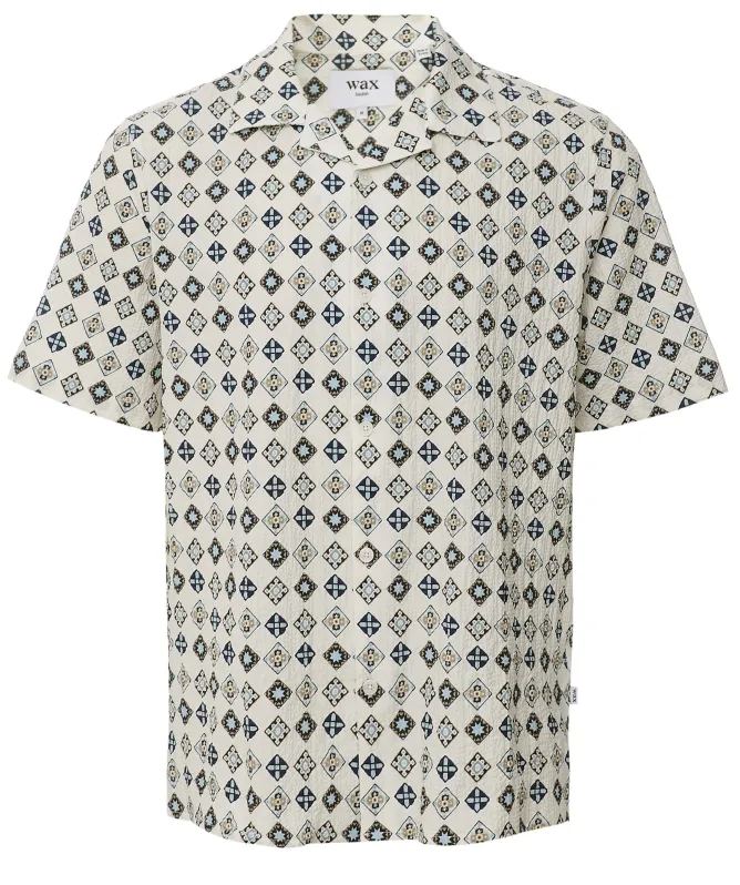 Wax London Seersucker Geo Tile Didcot Shirt