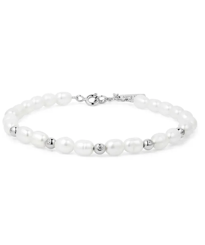 Ania Haie Pearl Cubic Zirconia Bezel Set Bracelet