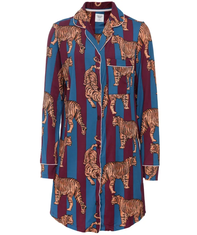 Chelsea Peers Tiger Stripe Print Nightshirt