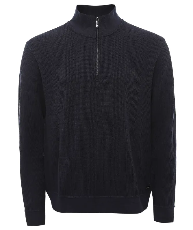BOSS Waffle Structure 1/4 Zipper Sweatshirt