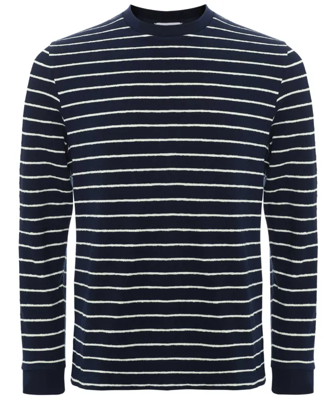 unfeigned Long Sleeve Terry Striped T-Shirt
