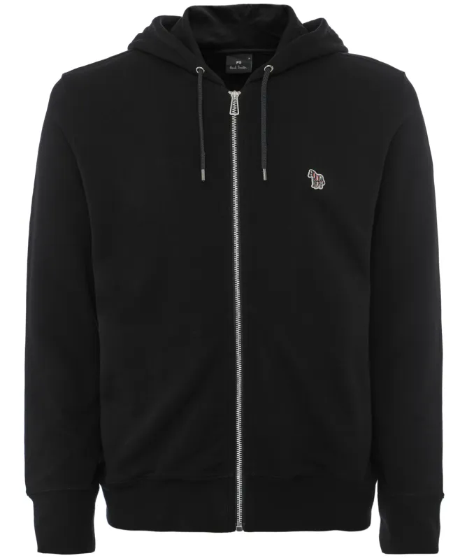 Paul Smith Cotton Zipper-Front Zebra Logo Hoodie