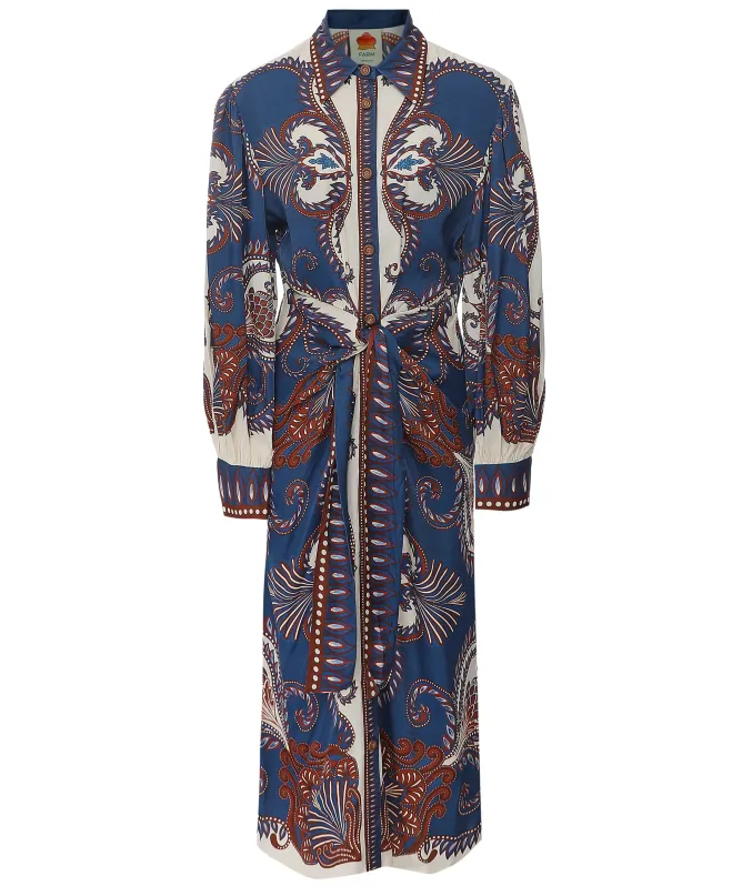 FARM Rio Arabesque Scarf Midi Dress