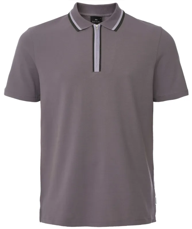 Paul Smith Tipped Zipper Neck Polo Shirt