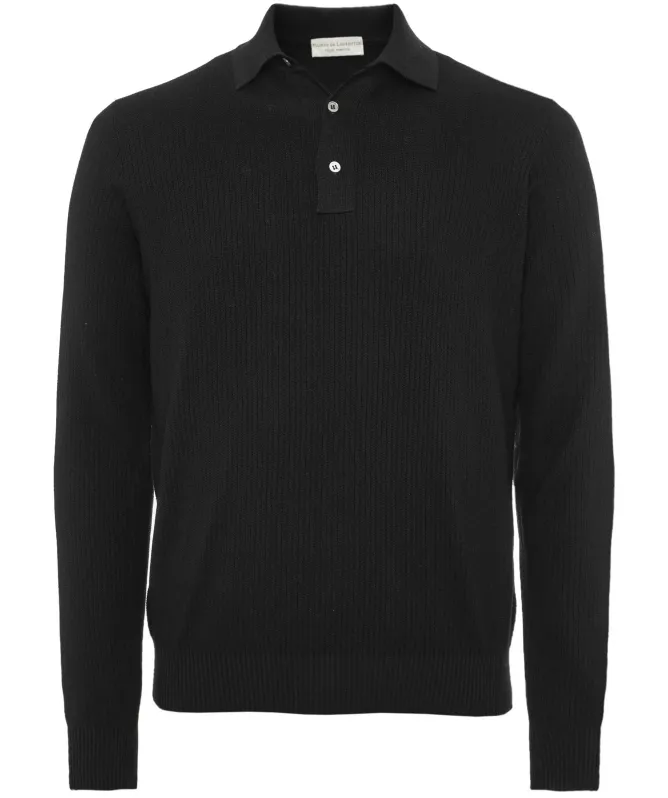 Filippo De Laurentiis Merino Herringbone Polo