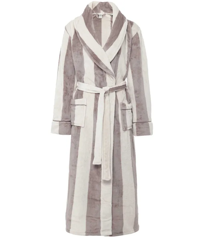 Chelsea Peers Fleece Stripe Long Dressing Gown