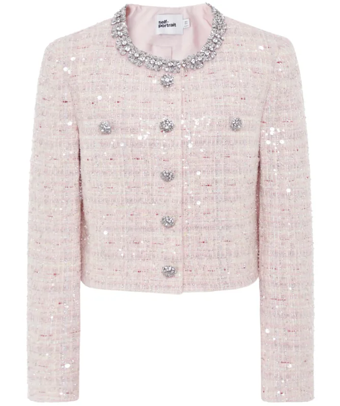Self-Portrait Sequin Bouclé Jacket