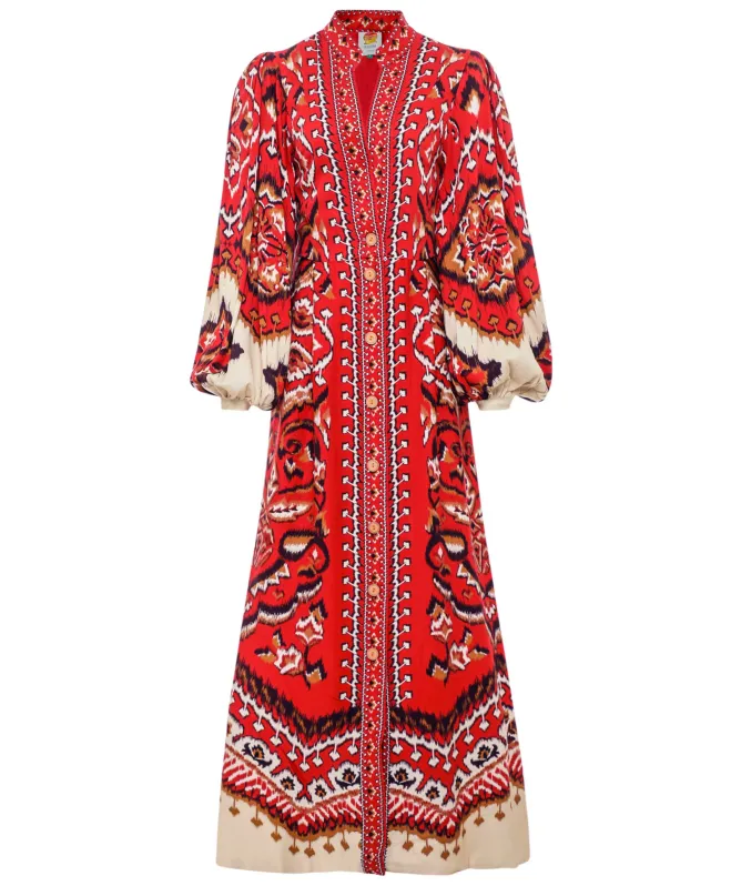 FARM Rio Pineapple Ikat Maxi Dress