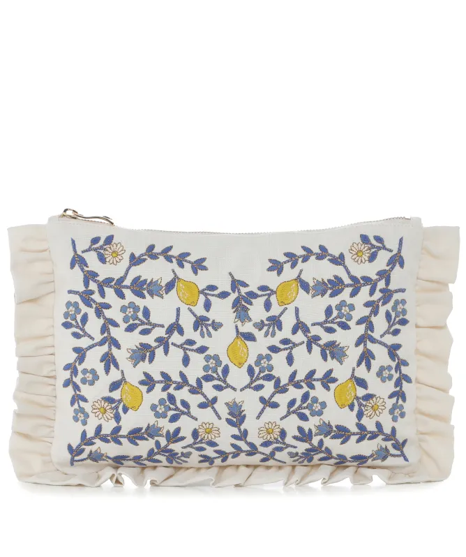 Elizabeth Scarlett Lemon Garden Frill Pouch