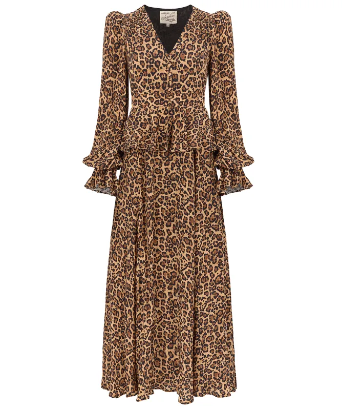 Queens of Archive Albertine Leopard Print Maxi Dress