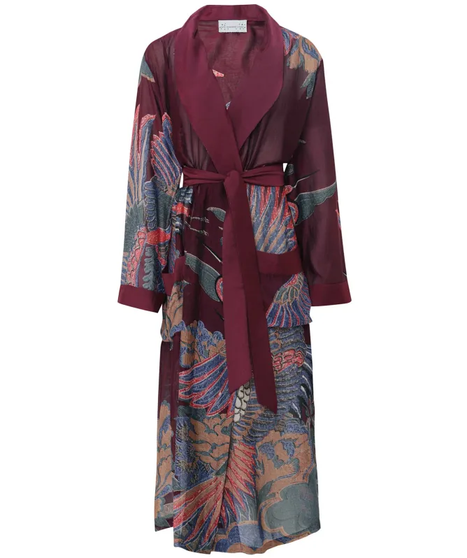 One Hundred Stars Crane Plum Gown