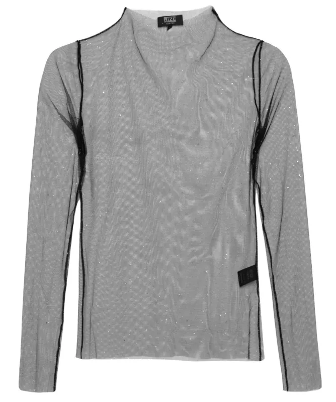 Bize Sequin Mesh Top