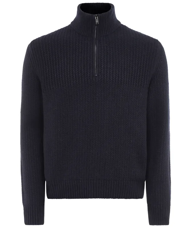 BOSS Kenter Zipper-Neck Knitted Sweater
