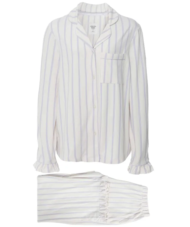 Chelsea Peers Cotton Stripe Long Pajamas