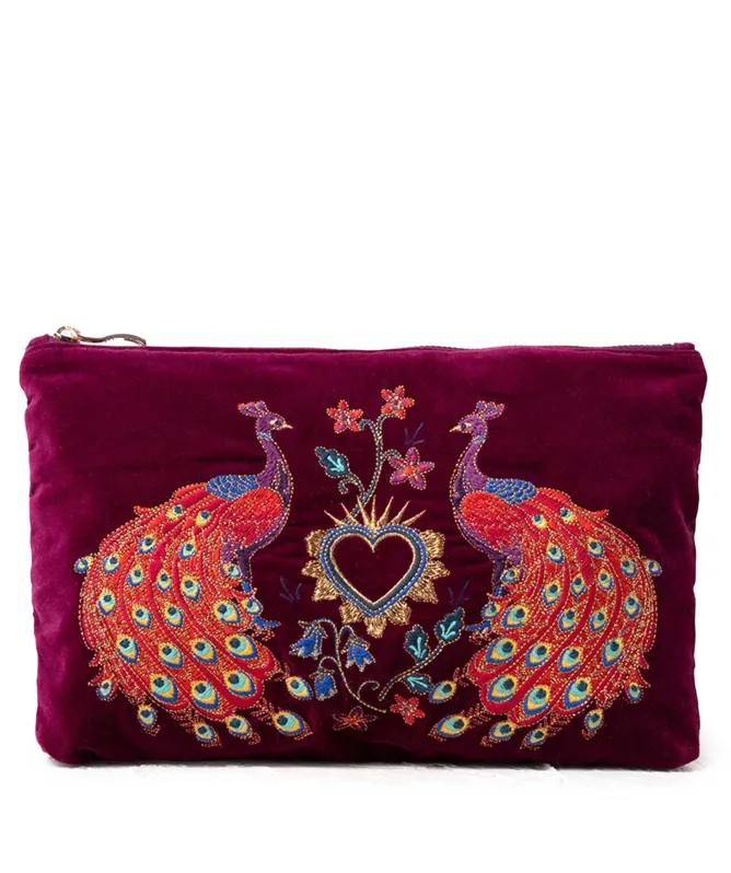 Elizabeth Scarlett Peacock Floral Everyday Pouch