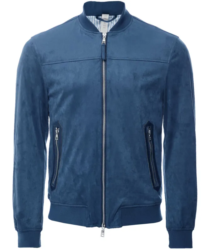 Seinse Faux Suede Bomber Jacket