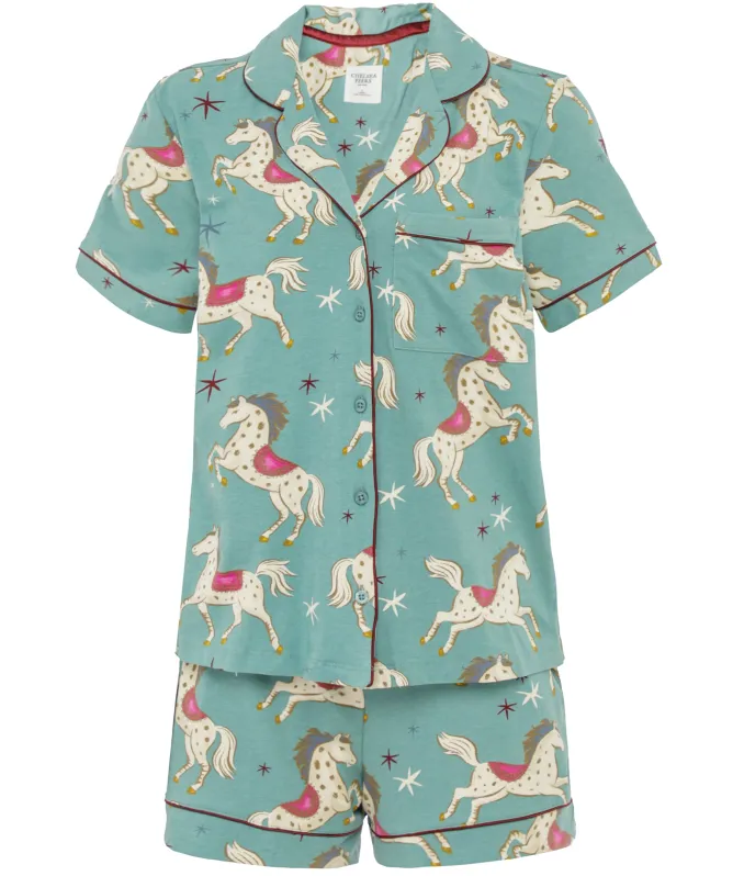 Chelsea Peers Carousel Horse Print Short Pajamas