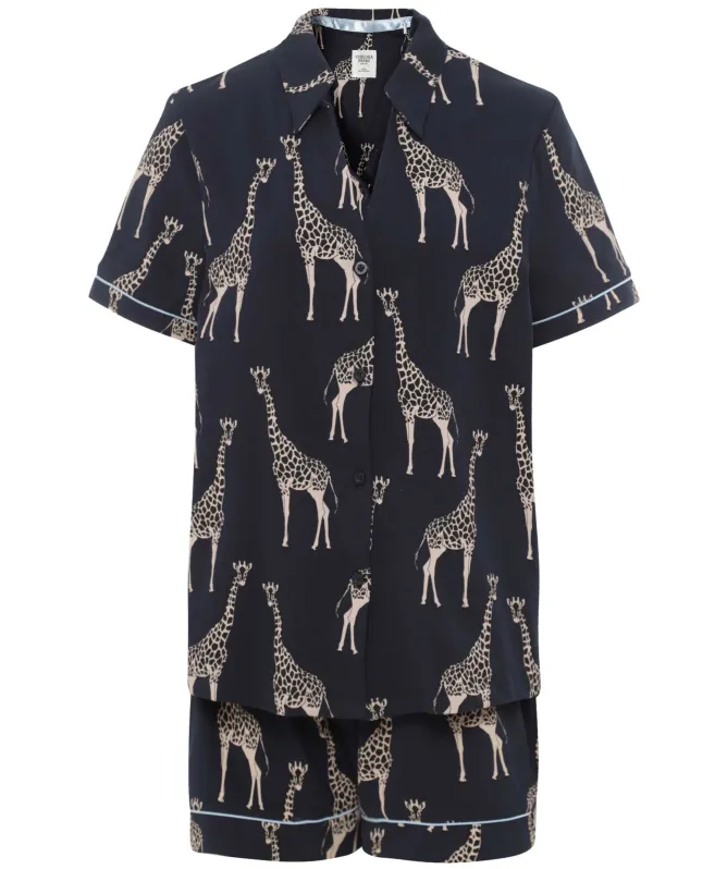 Chelsea Peers Giraffe Print Short Pyjama Set