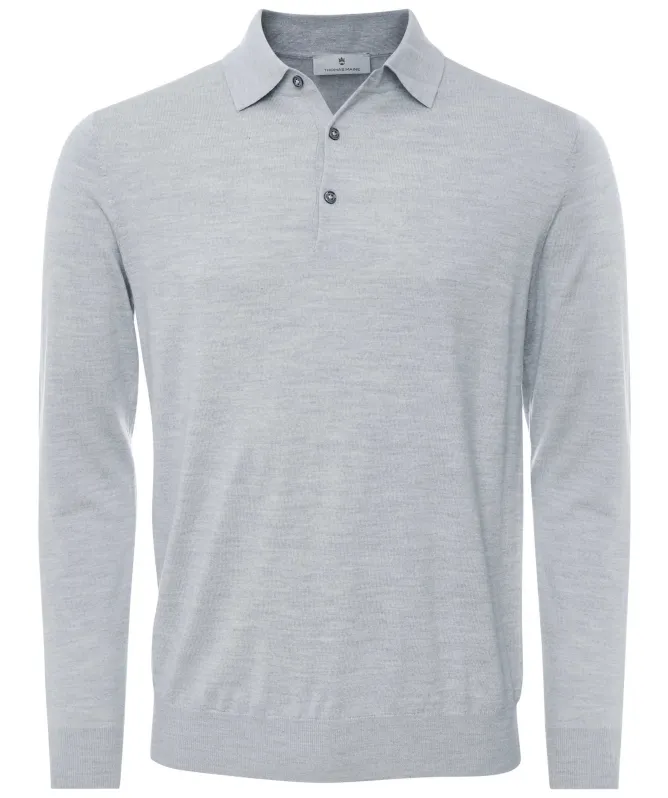 Thomas Maine Merino Long Sleeve Polo Shirt