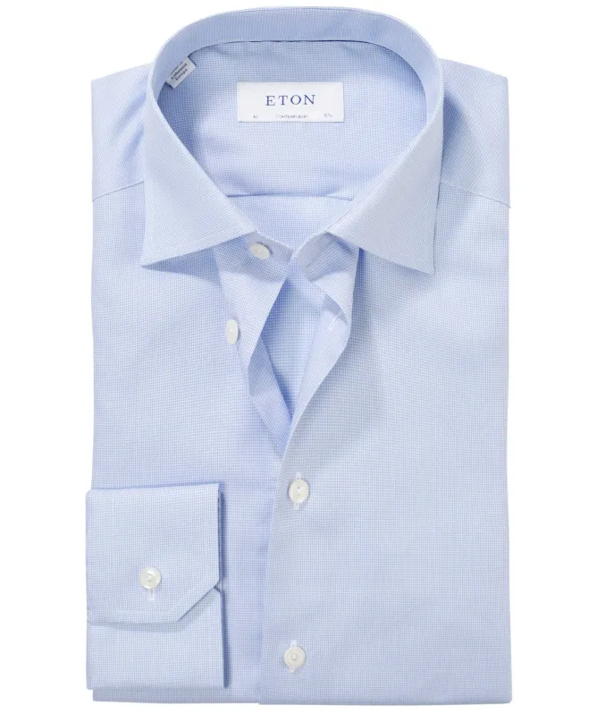 Eton Contemporary Fit Micro Houndstooth Shirt