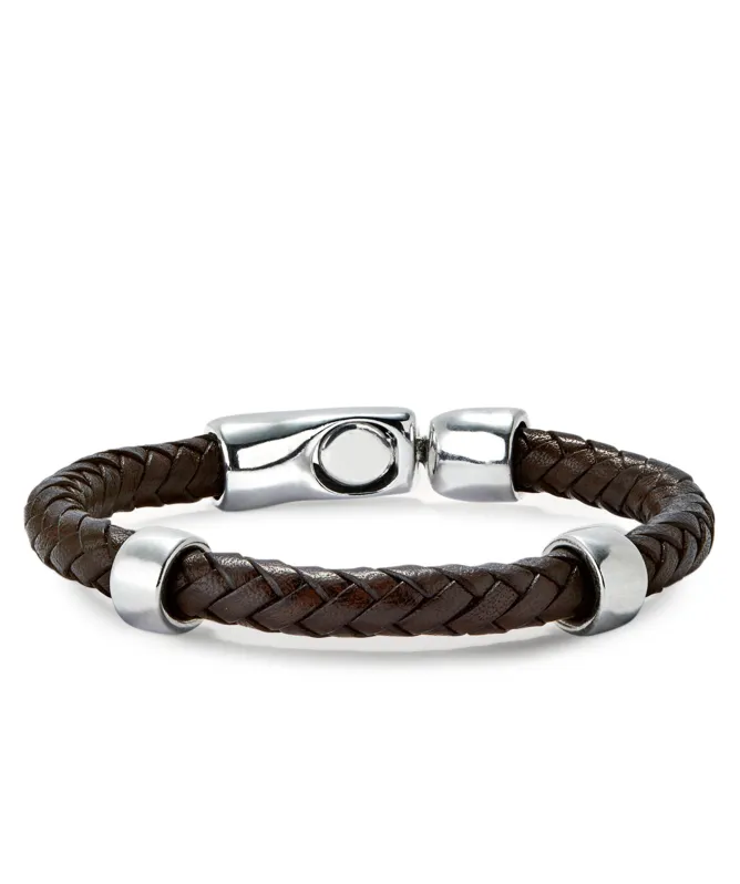 UNOde50 Braided Leather Clasp Bracelet