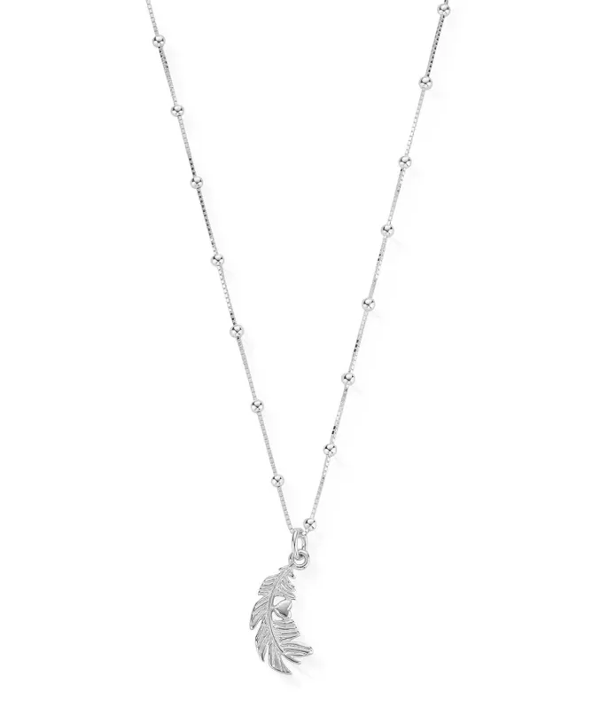 ChloBo Bobble Chain Heart In Feather Necklace