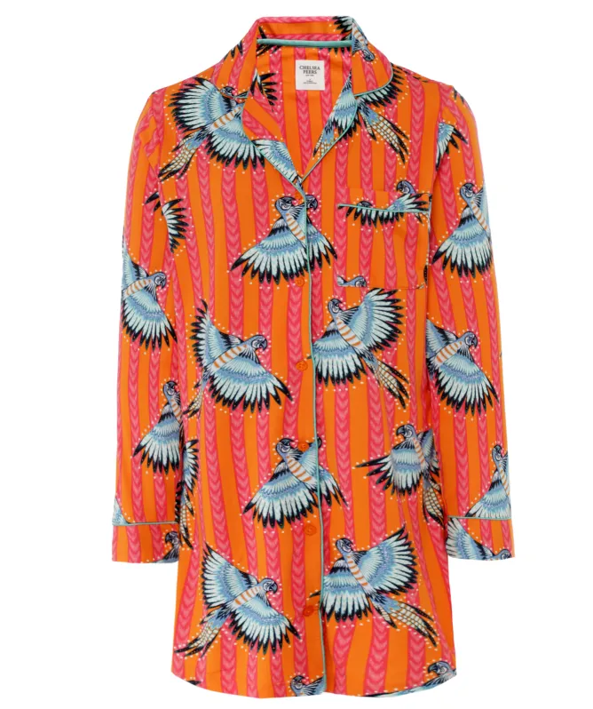 Chelsea Peers Parrot Stripe Print Nightshirt