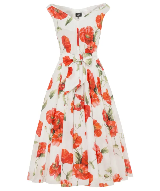 Lavi Mambo Off-Shoulder Floral Midi Dress