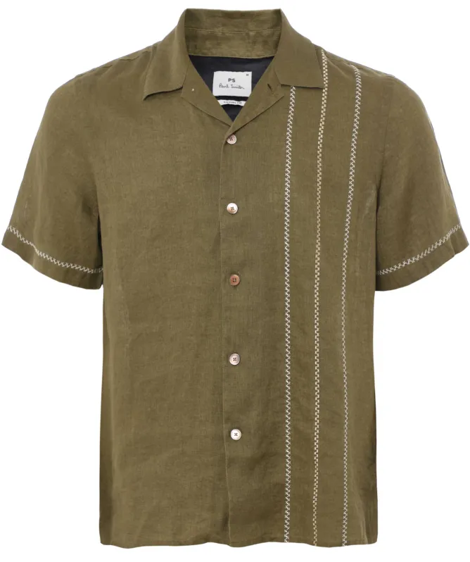 Paul Smith Casual Fit Embroidered Linen Shirt