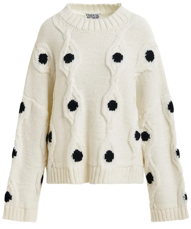 Essentiel Antwerp Ixel Polka Dot Cable-Knit Jumper