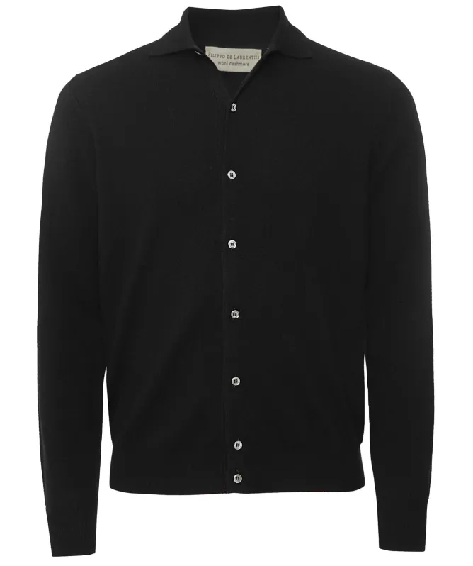 Filippo De Laurentiis Wool Cashmere Polo Cardigan