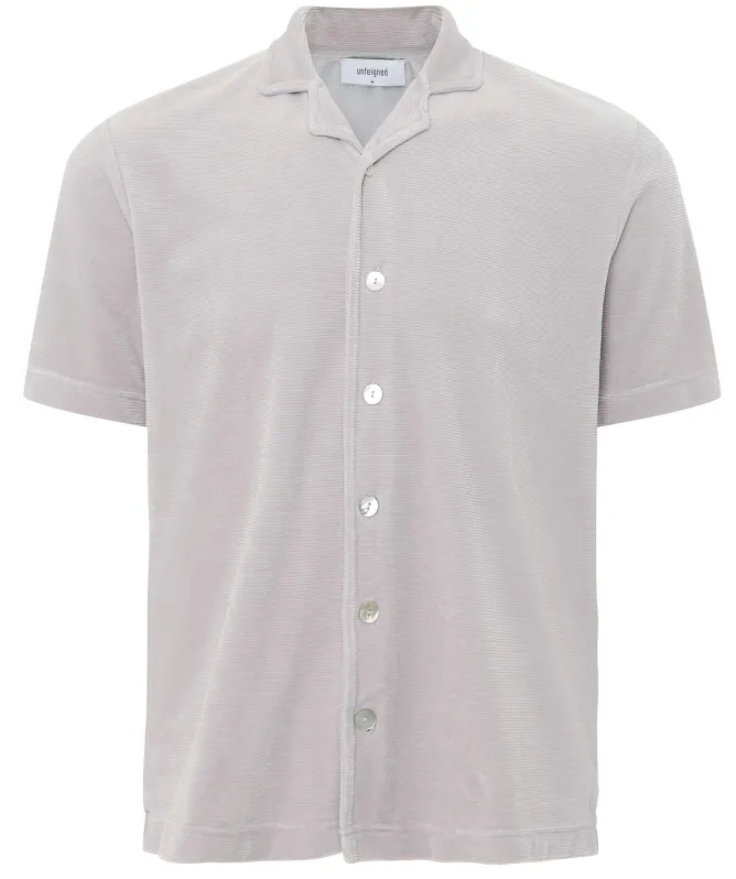 unfeigned Button-Down Velour Polo Shirt