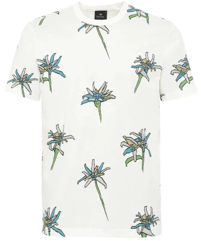 Paul Smith Crew Neck Flower T-Shirt