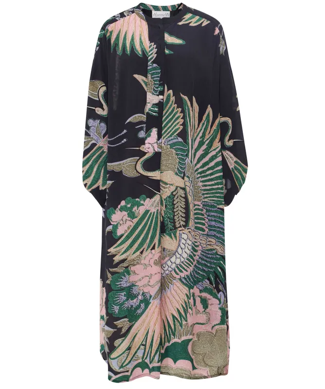 One Hundred Stars Crane Emerald Crepe Darcy Dress