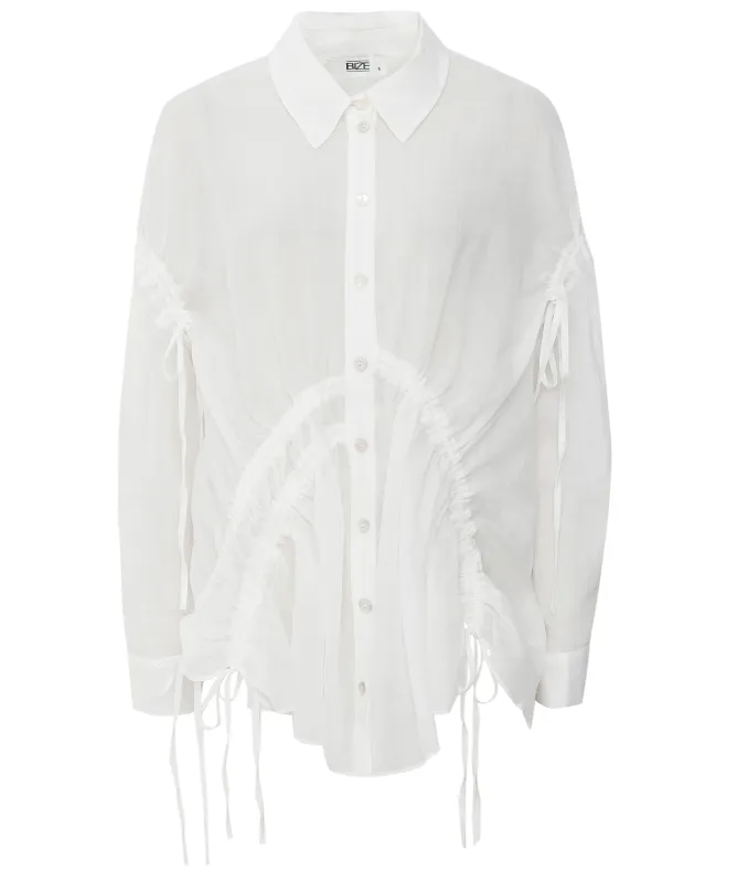 Bize Ruched Gauze Shirt