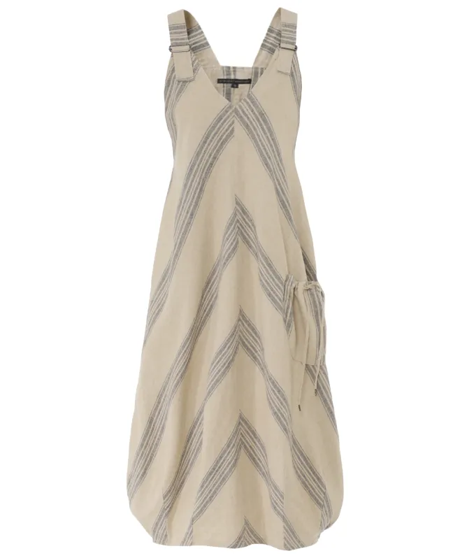 Lurdes Bergada Striped Linen-Blend Midi Dress