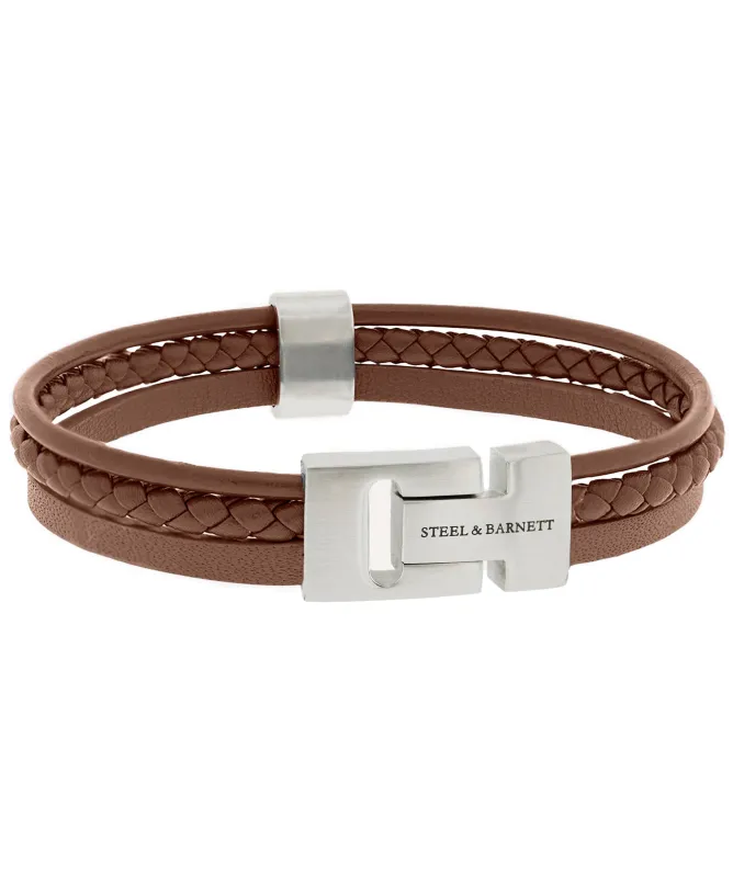 Steel and Barnett Casual Cole Leather Bracelet