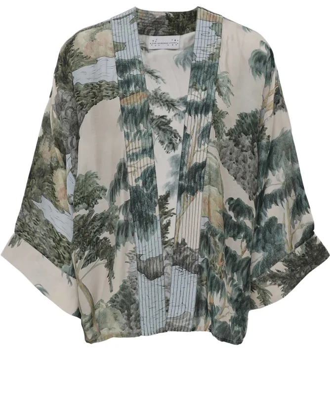 One Hundred Stars Short Rivers and Trees Kimono