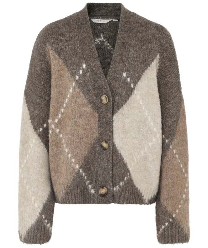 Noella N-Laiana Knit Argyle Cardigan